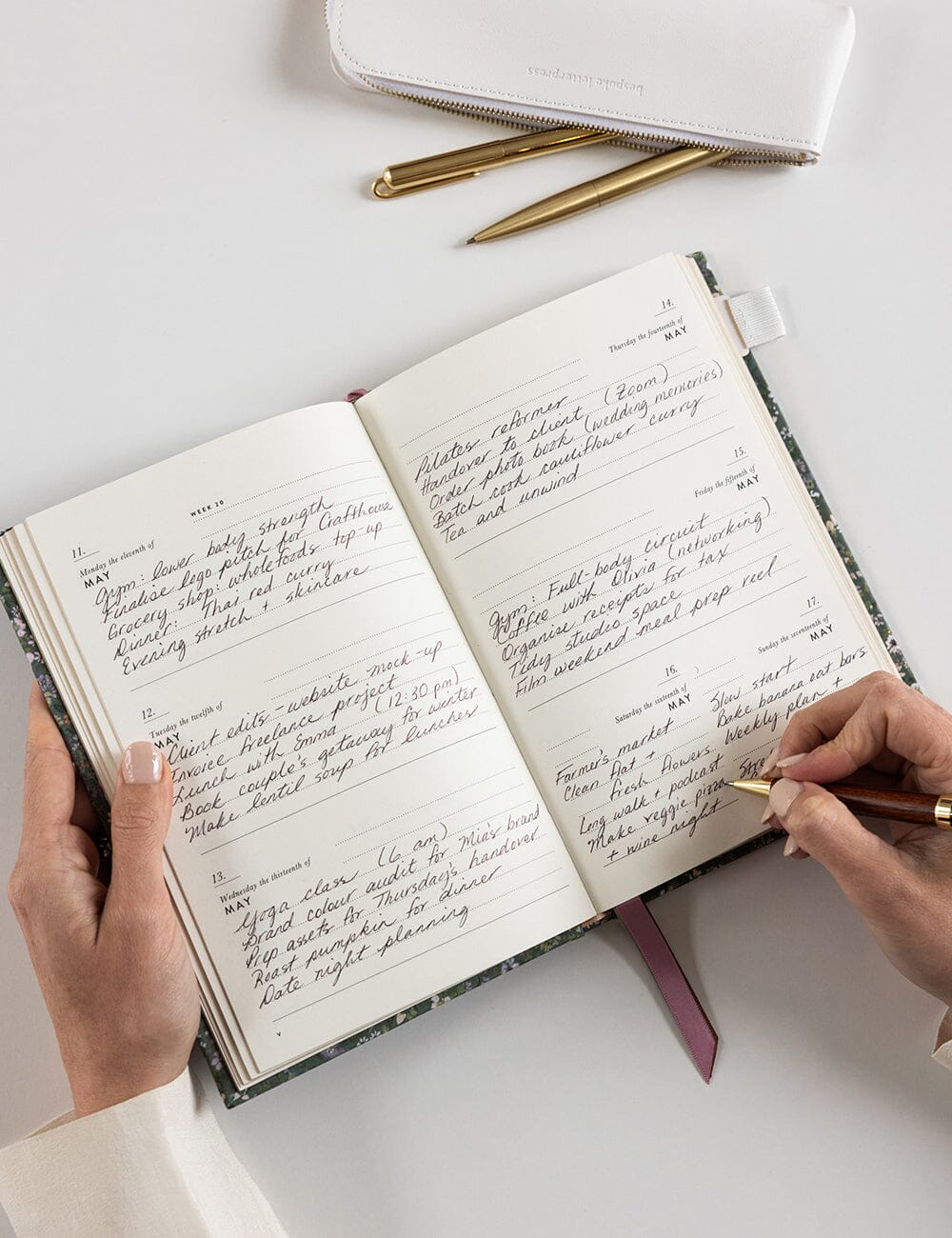 2026 Petite Linen Bound Planner - Summer Perennials - Image 4