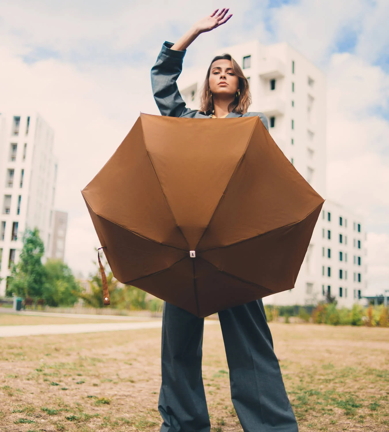 Caramel Brown Micro-Umbrella | Augustine - Image 4