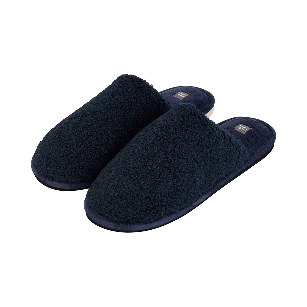 Cosy Men's Sherpa Slippers | Navy