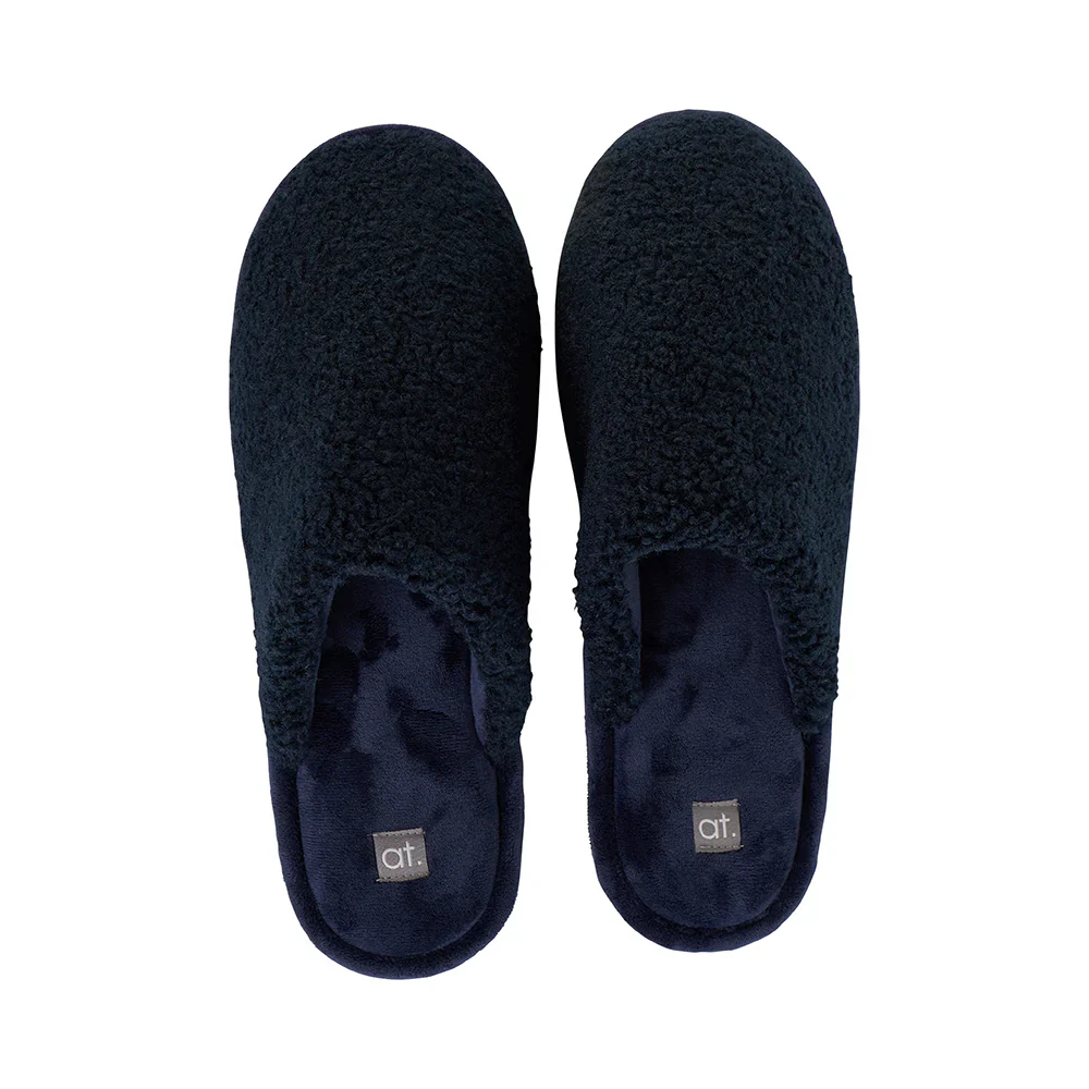 Cosy Men's Sherpa Slippers | Navy - Image 2