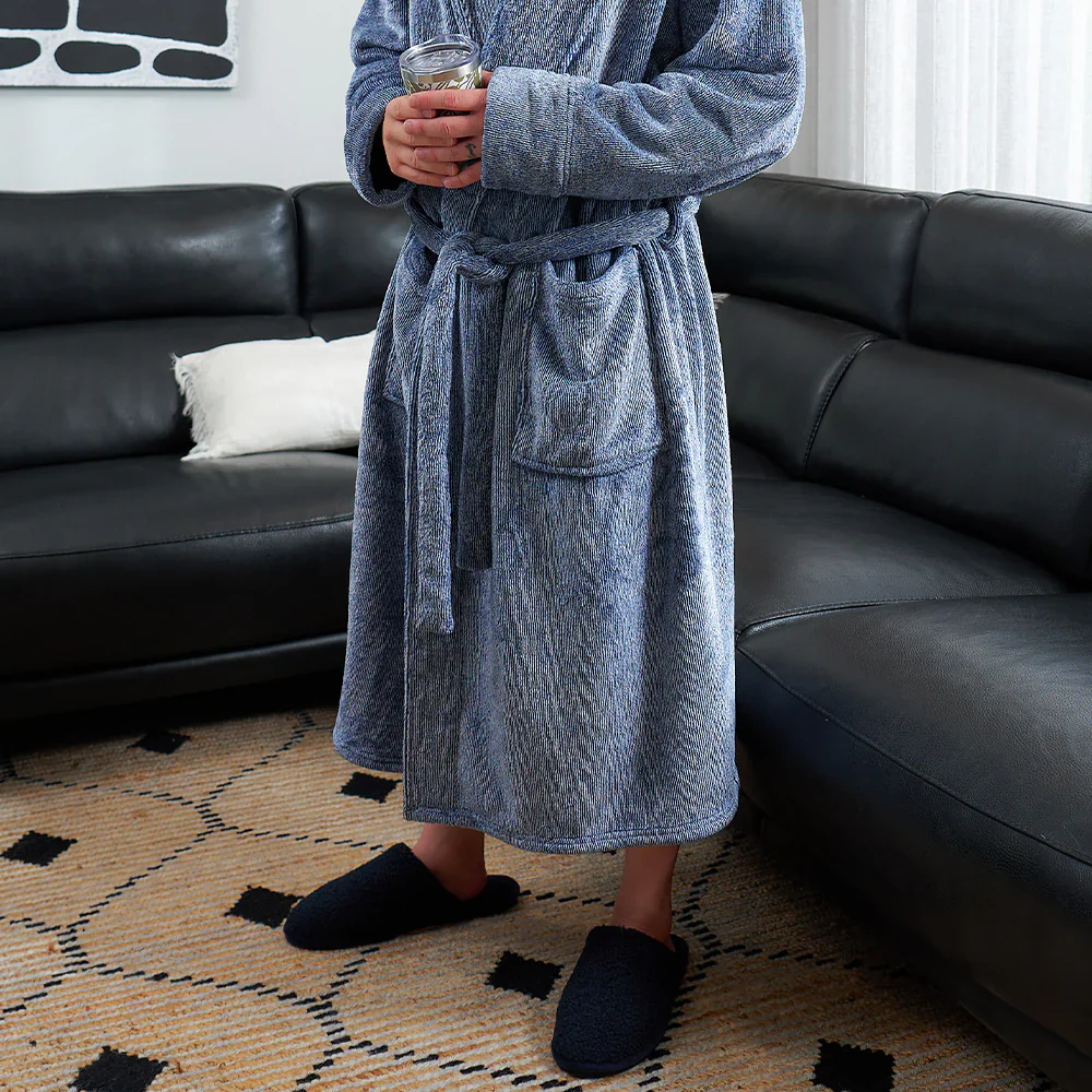 Cosy Men's Sherpa Slippers | Navy - Image 3