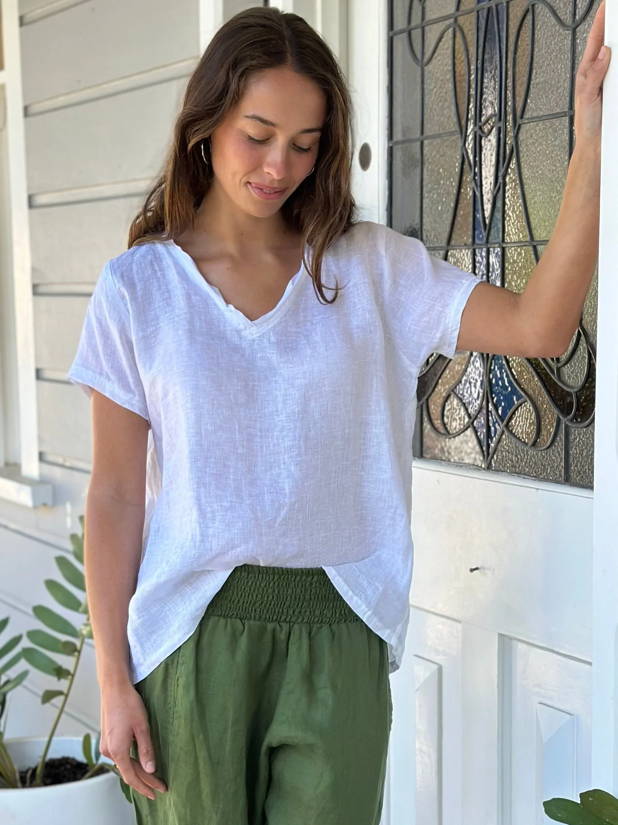 Ellie V Neck Top | White - Image 8