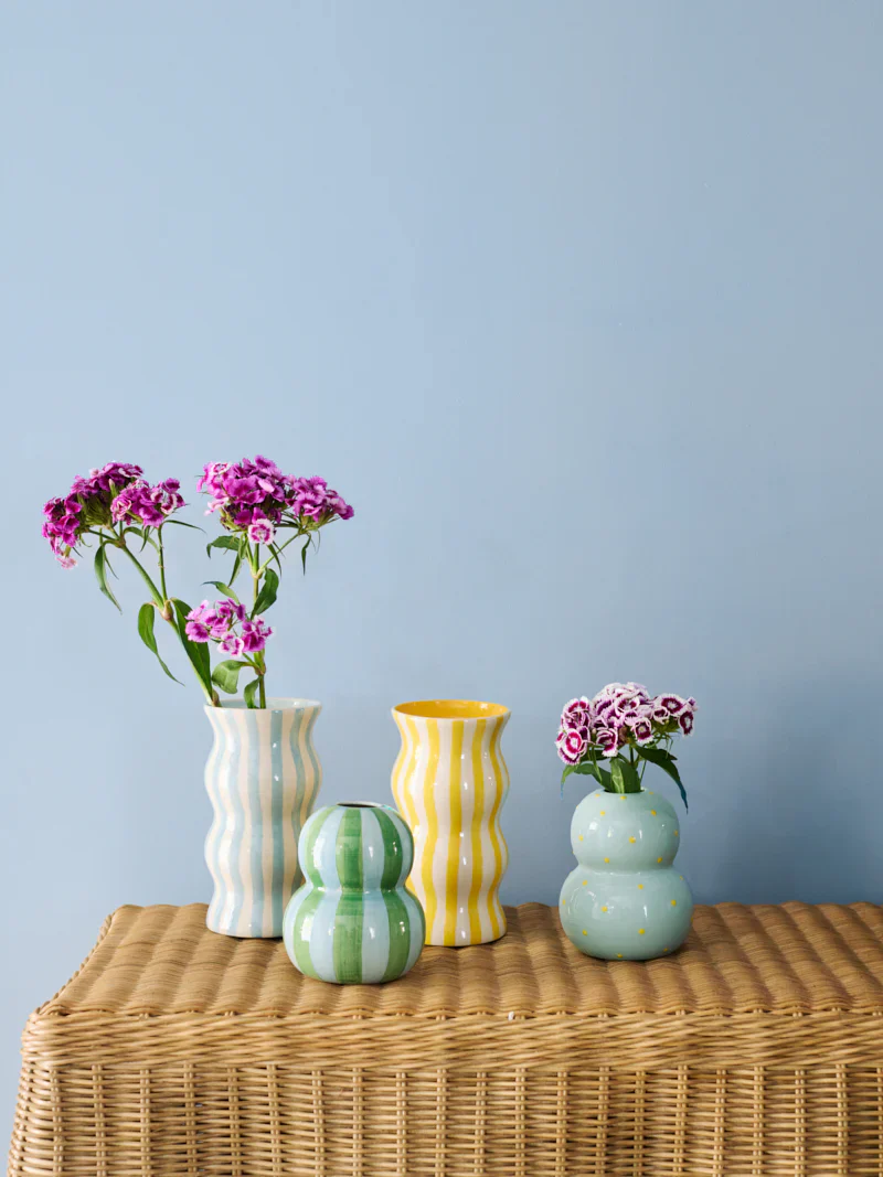 Fonda Dotty Vase | Pale Blue Yellow - Image 4