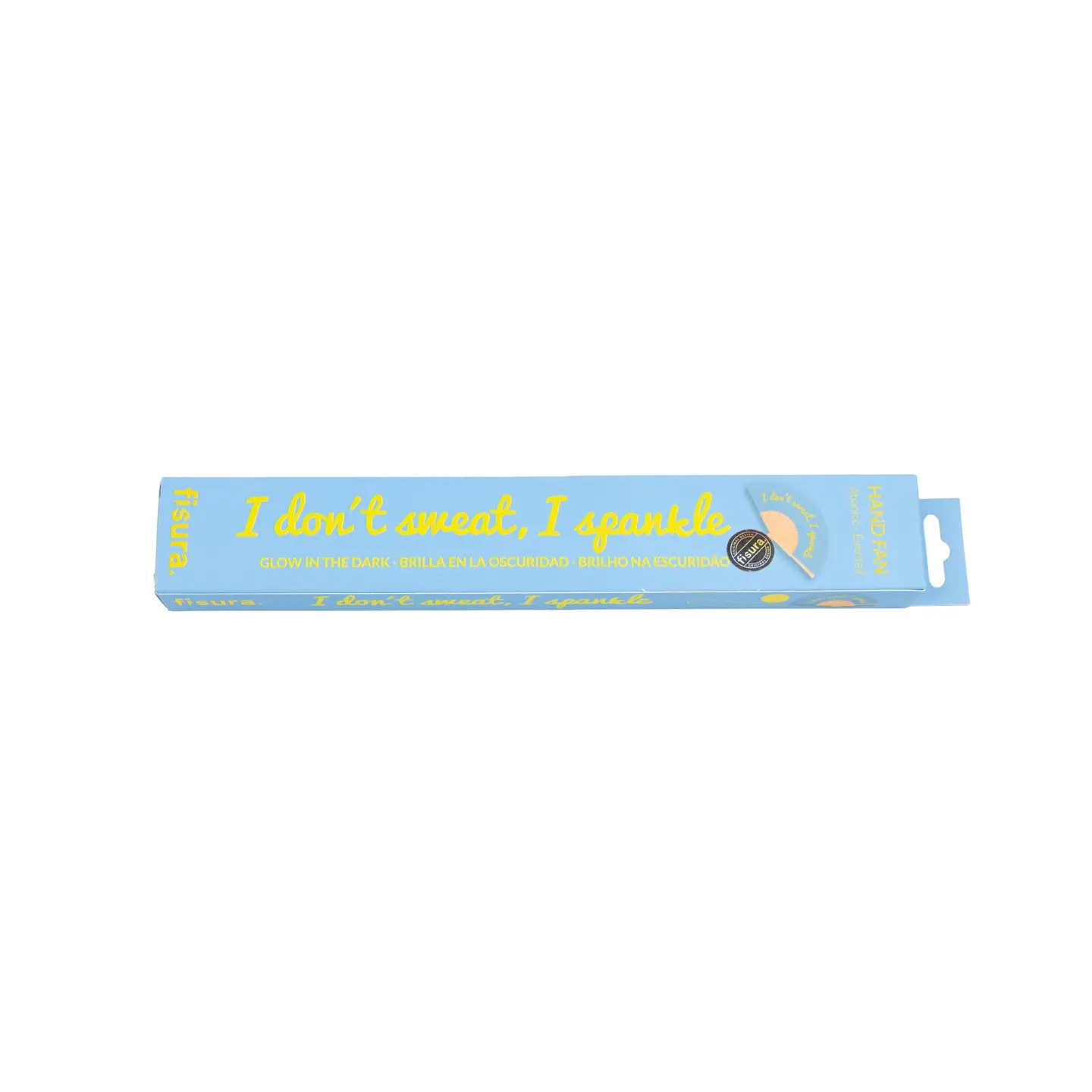 Hand Fan w/Gift Box "I Don't Sweat, I Sparkle"-Glow in the Dark - Image 3