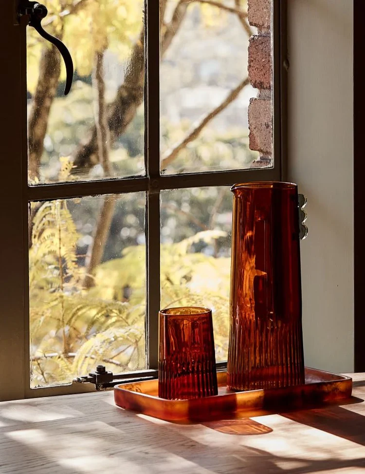 Kairos Large Water Glass | Dark Amber | Set of 2 - Image 3