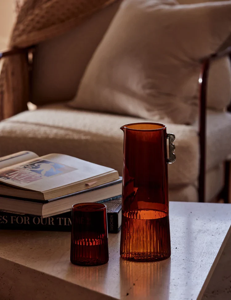 Kairos Large Water Glass | Dark Amber | Set of 2 - Image 4