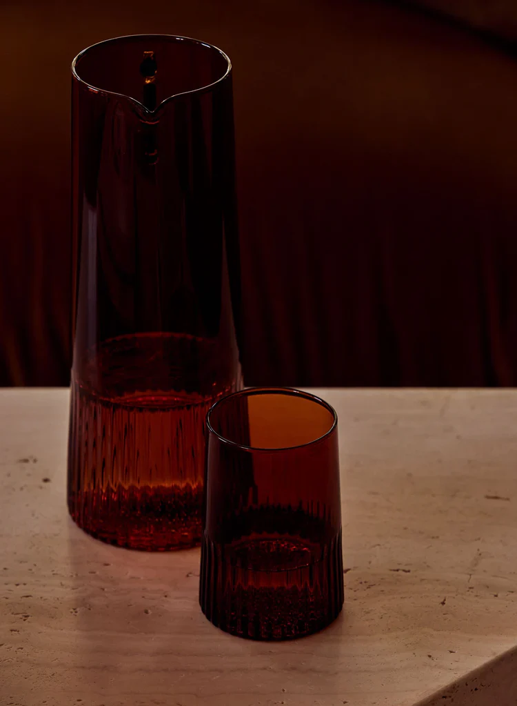 Kairos Large Water Glass | Dark Amber | Set of 2 - Image 5