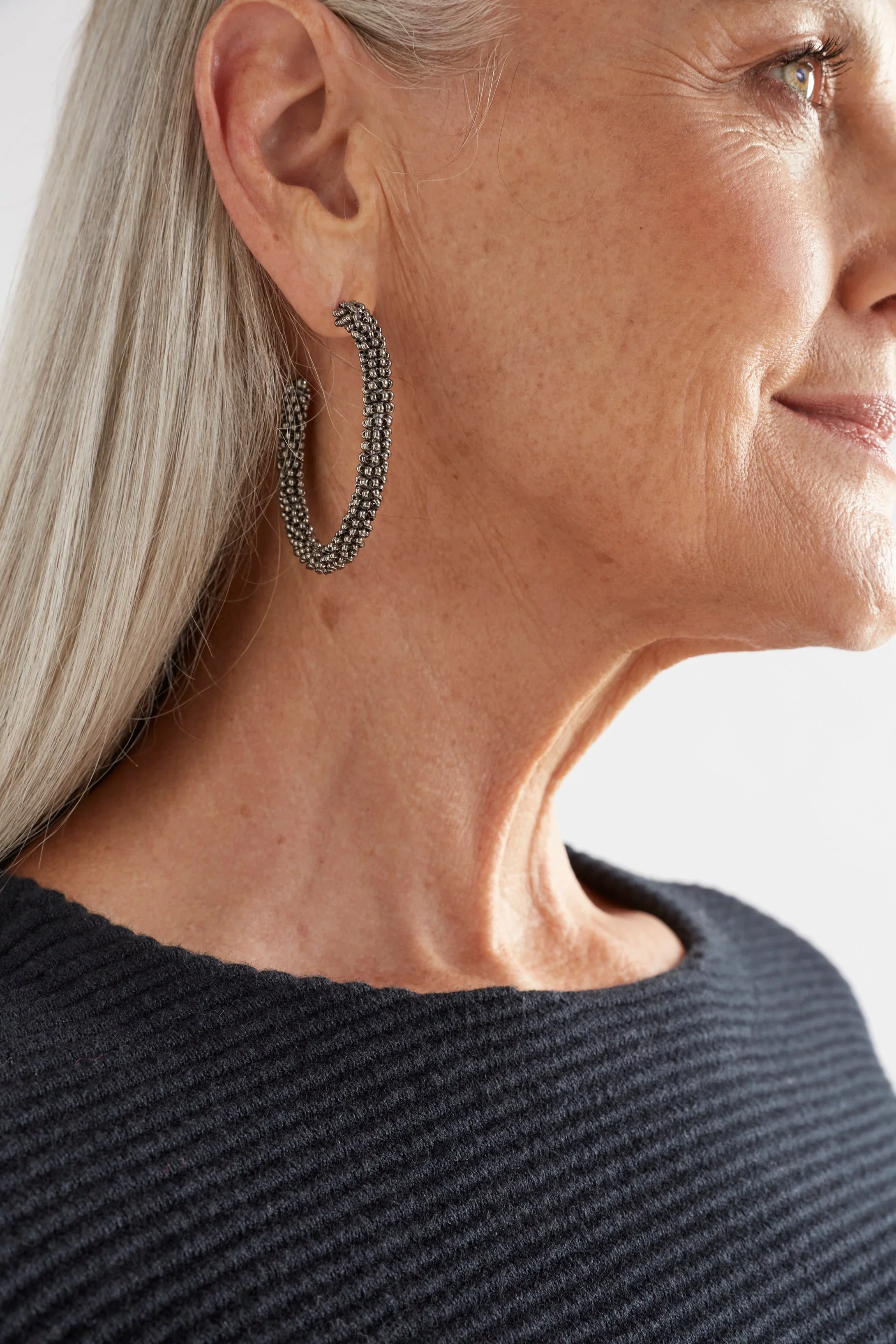 Kolle Hoop Earring | Gunmetal - Image 3