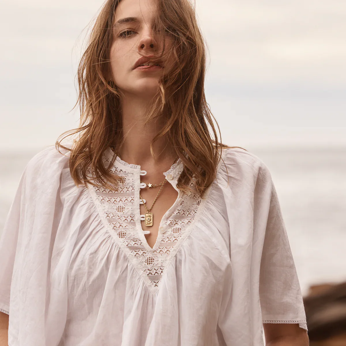 L'Ange Blouse | Chalk - Image 3