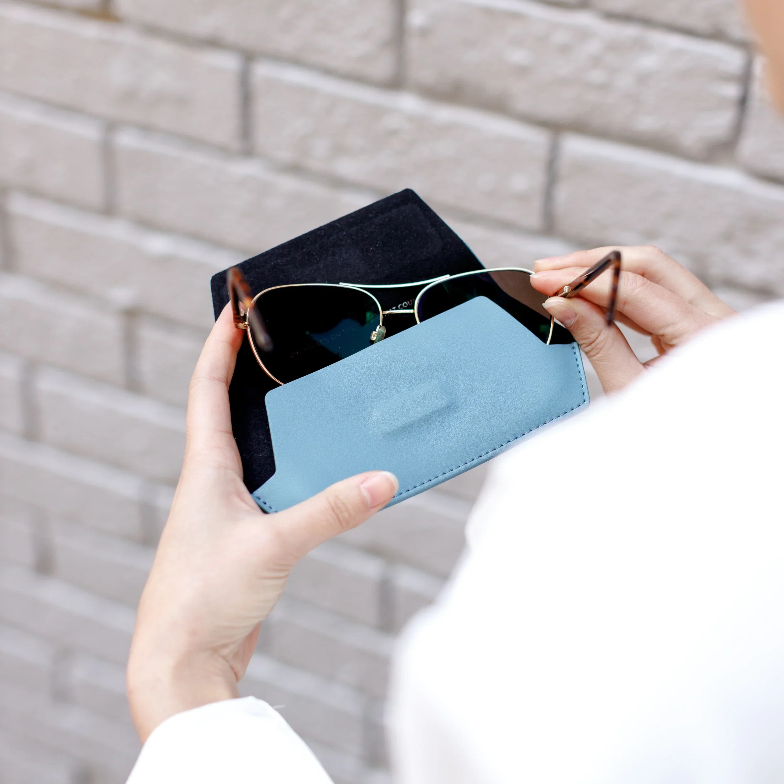 Leather Glasses Case | Teal - Image 9