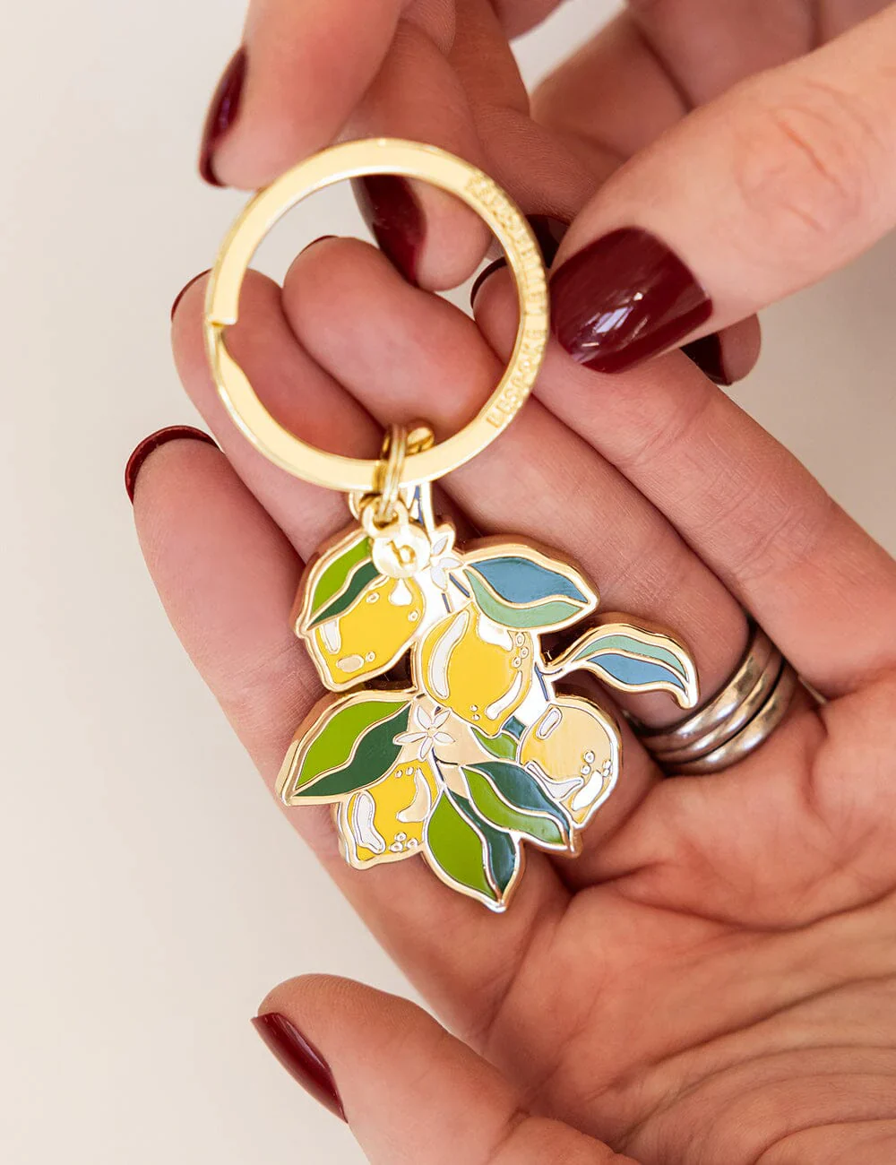 Lemon Enamel Keyring - Image 3