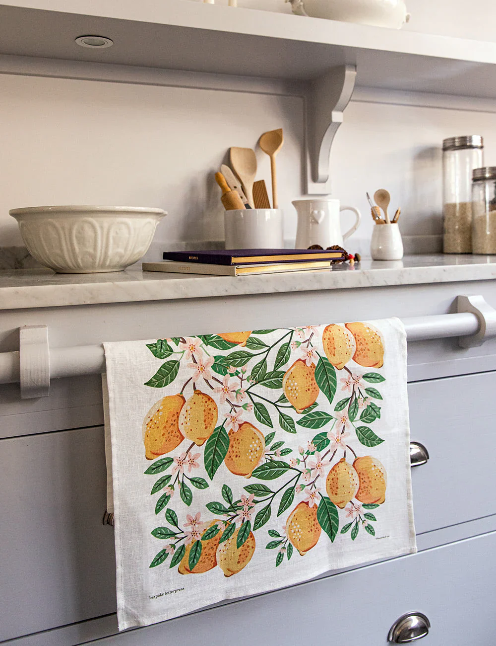 Lemons 100% Linen Tea Towel - Image 2