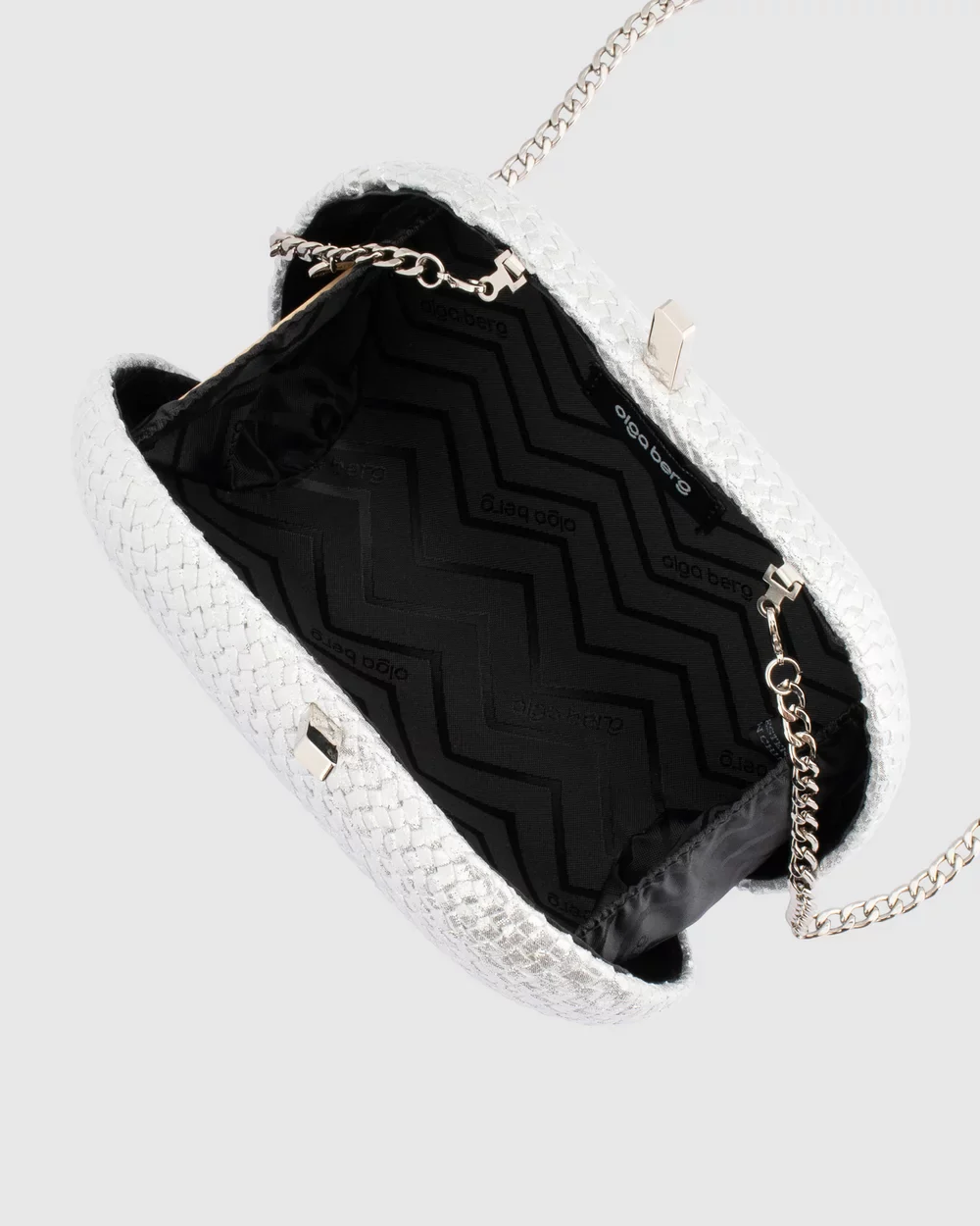 Lucia Woven Oval Clutch | Silver - Image 5