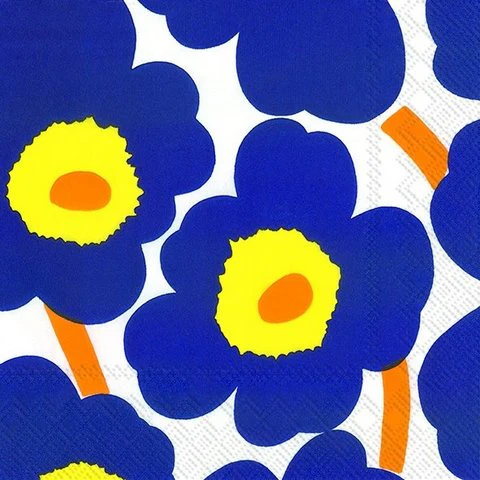 Marimekko Cocktail Napkins | Unikko Dark Blue