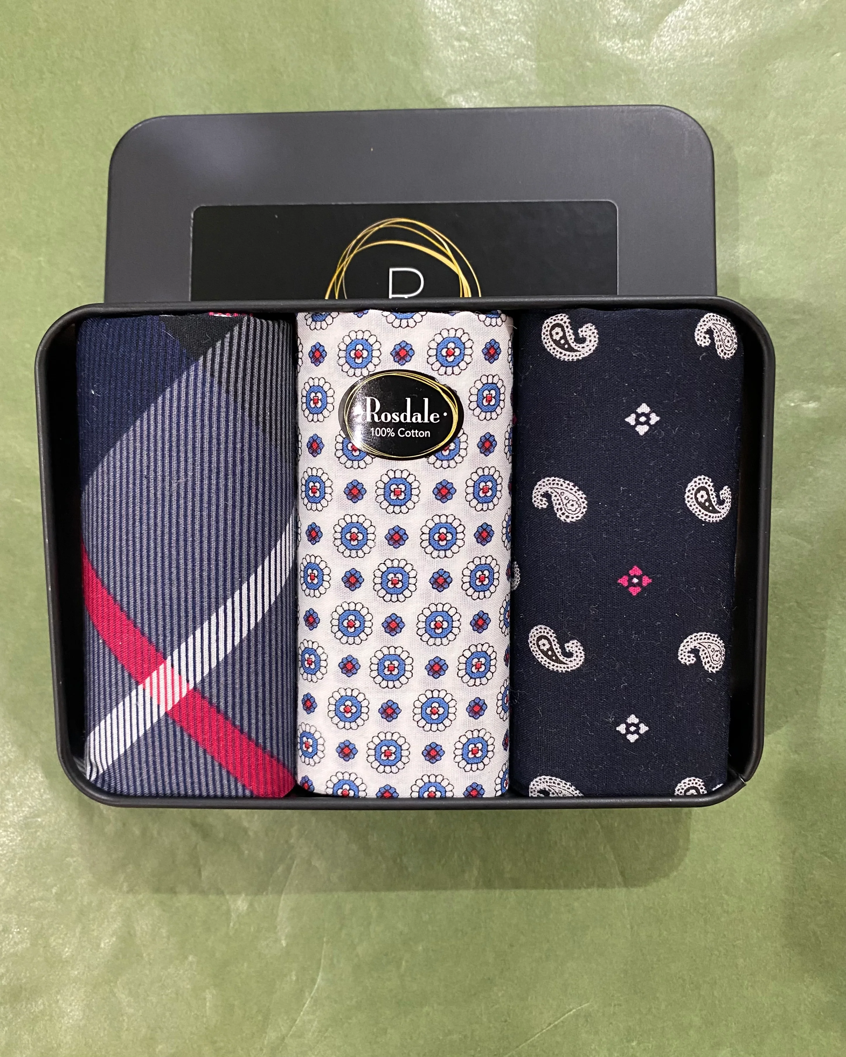 Men’s Tin | Navy White Red Pattern