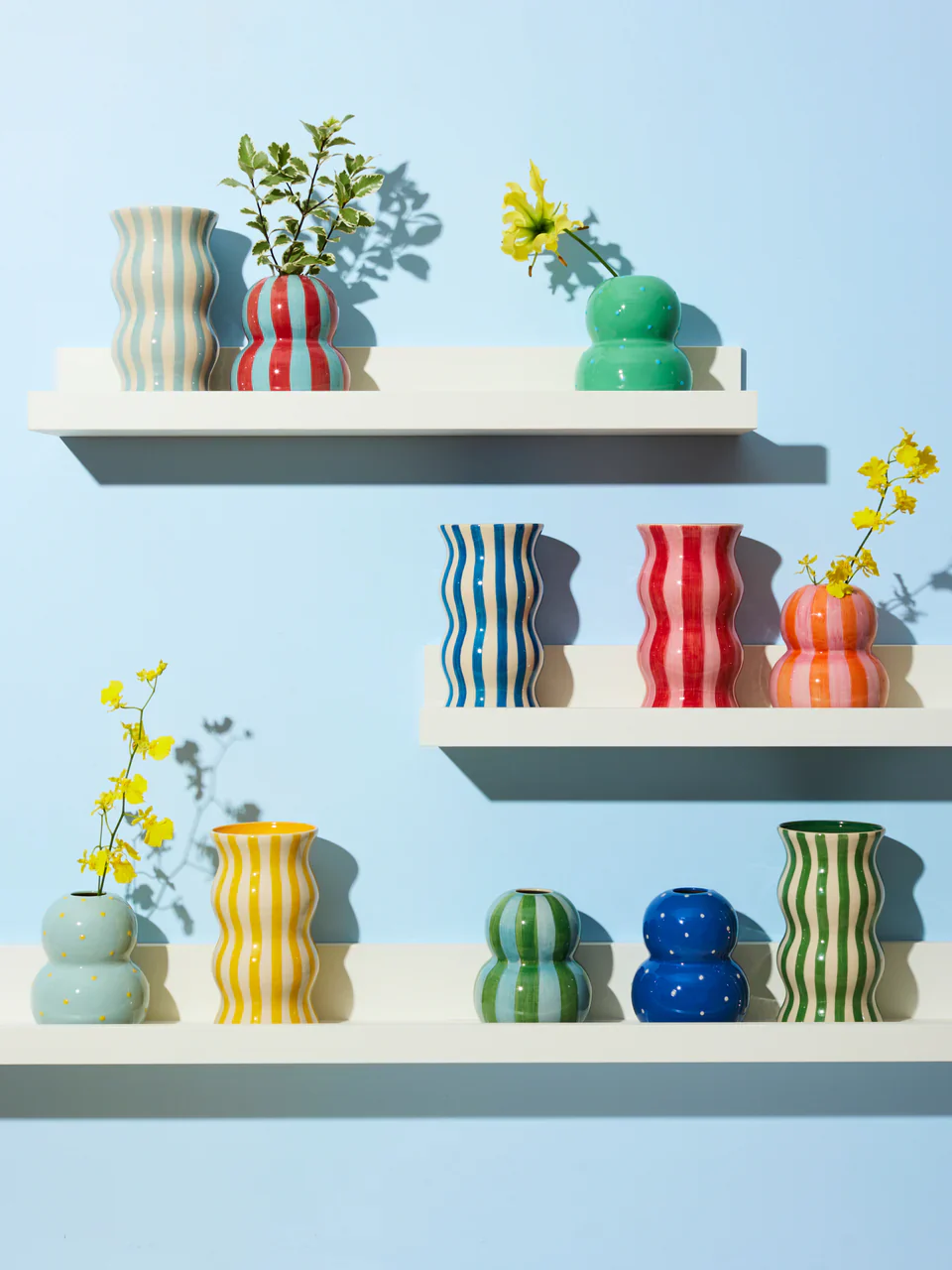 Palma Stripe Vase | Pale Blue - Image 5