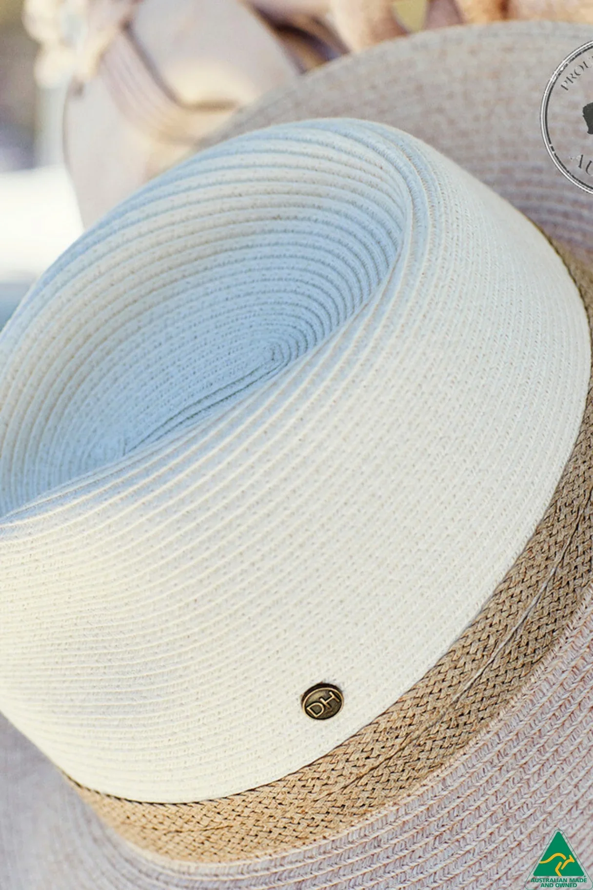 Parsley Bay  Flexibraid Camel/Ivory Mix Fedora - Image 3