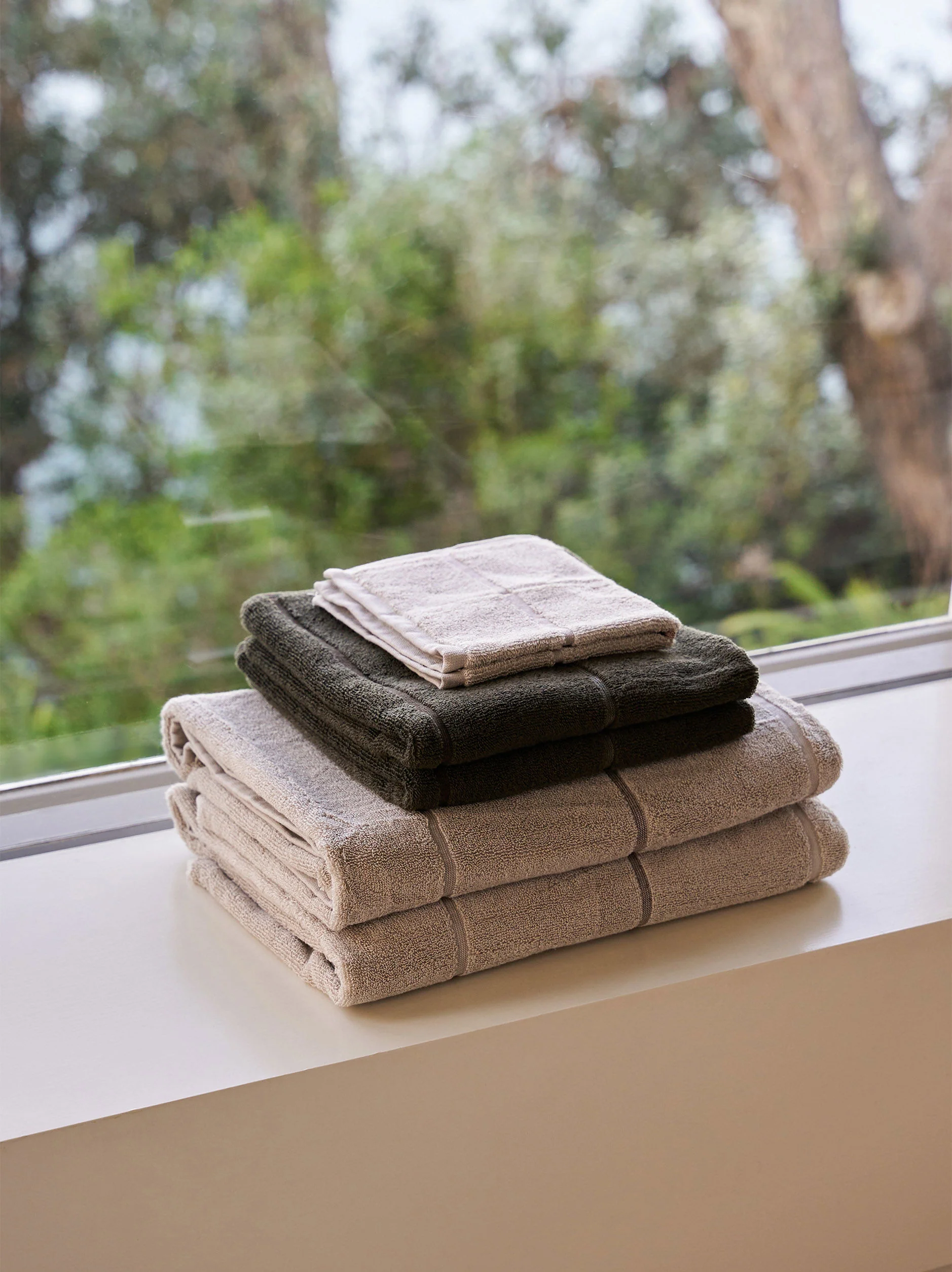 Pia Cotton Hand Towel | Oat/Multi - Image 3