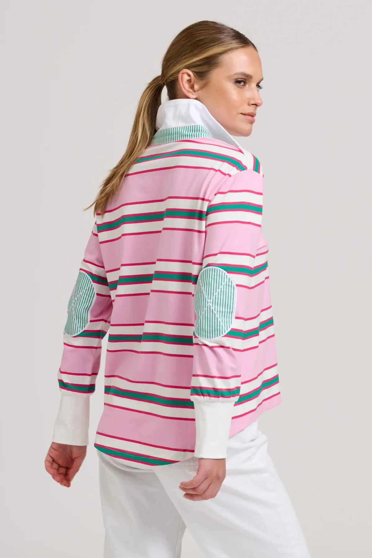 Rugby Sweatshirt Summer | Pink/Multi Stripe - Image 6