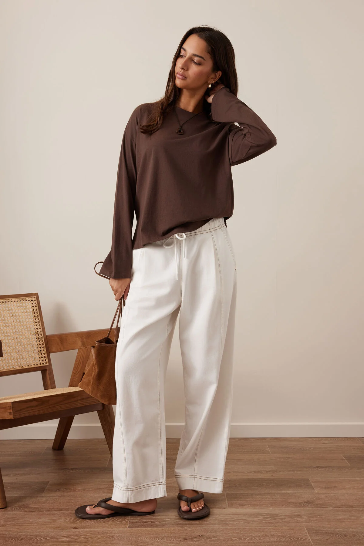 Scout Slouchy Long Sleeve Tee | Brunette Brown - Image 4