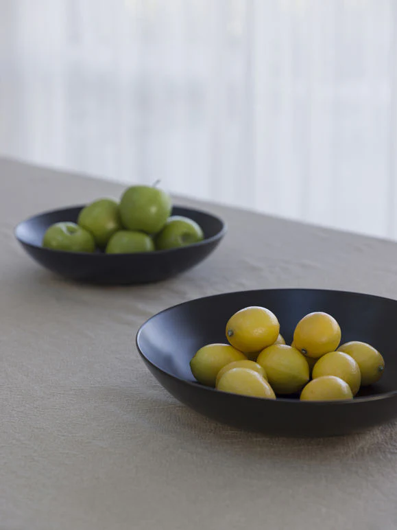 Stoneware Low Bowl | Matte Black Large - Image 2