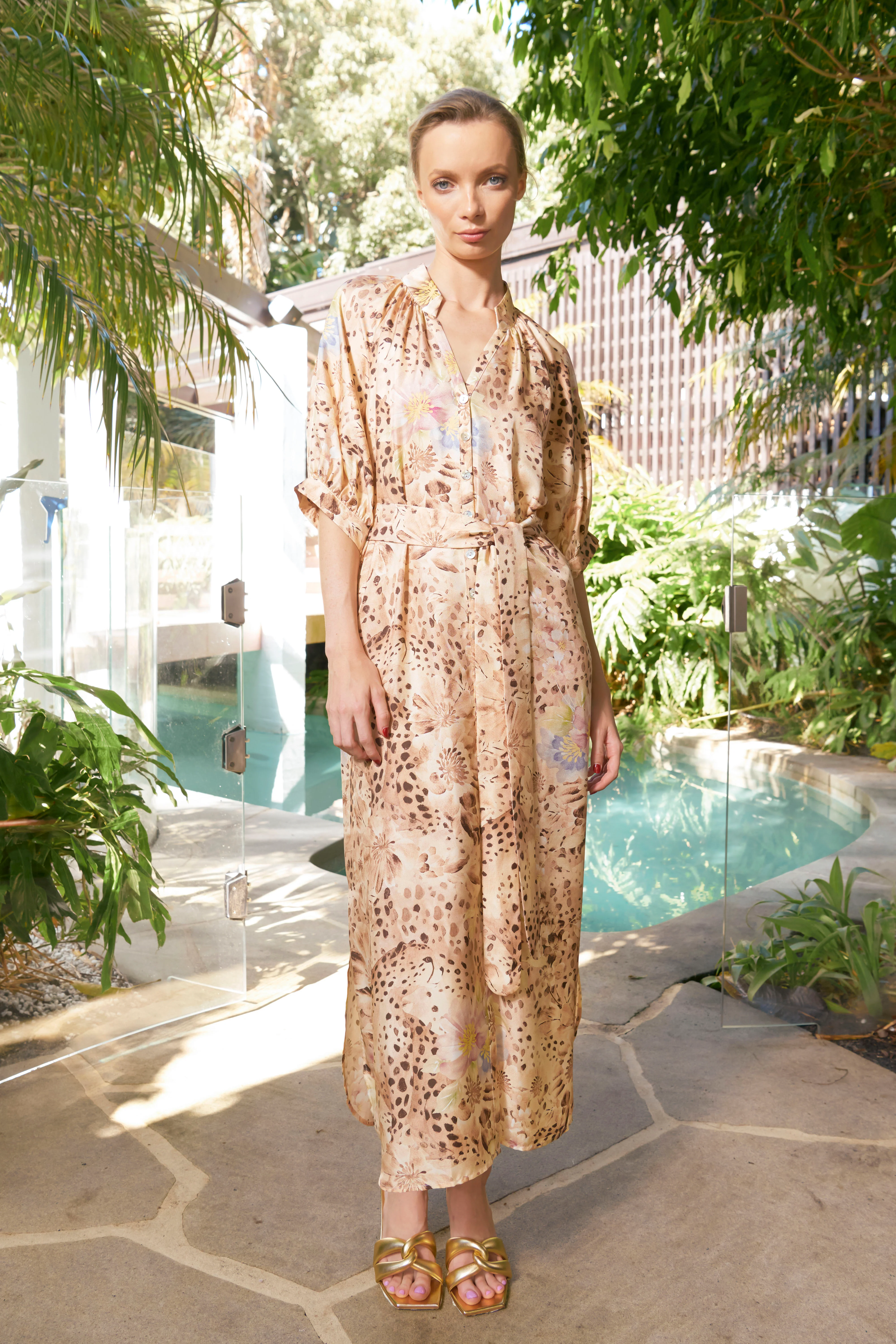 Taylor Cheetah Ankle Silk Dress - Image 6