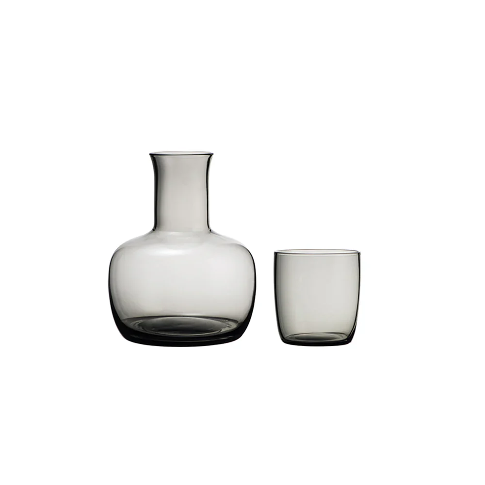 Water Carafe Set | Bulb Charcoal